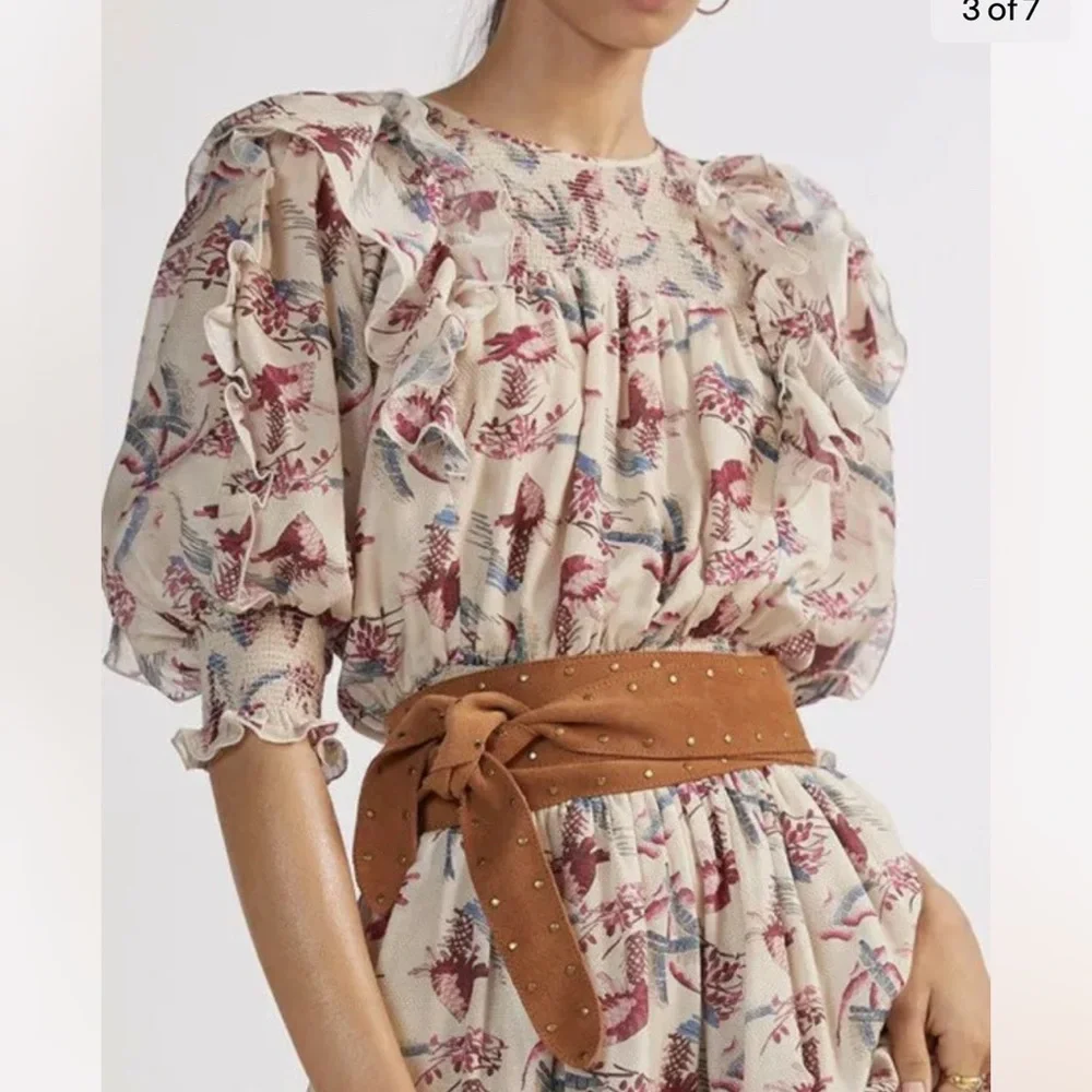 Floral Ruffle Midi Dress - Picture 5 of 7